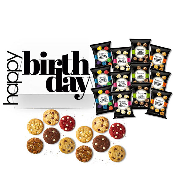 goumet popcorn and cookies gift box