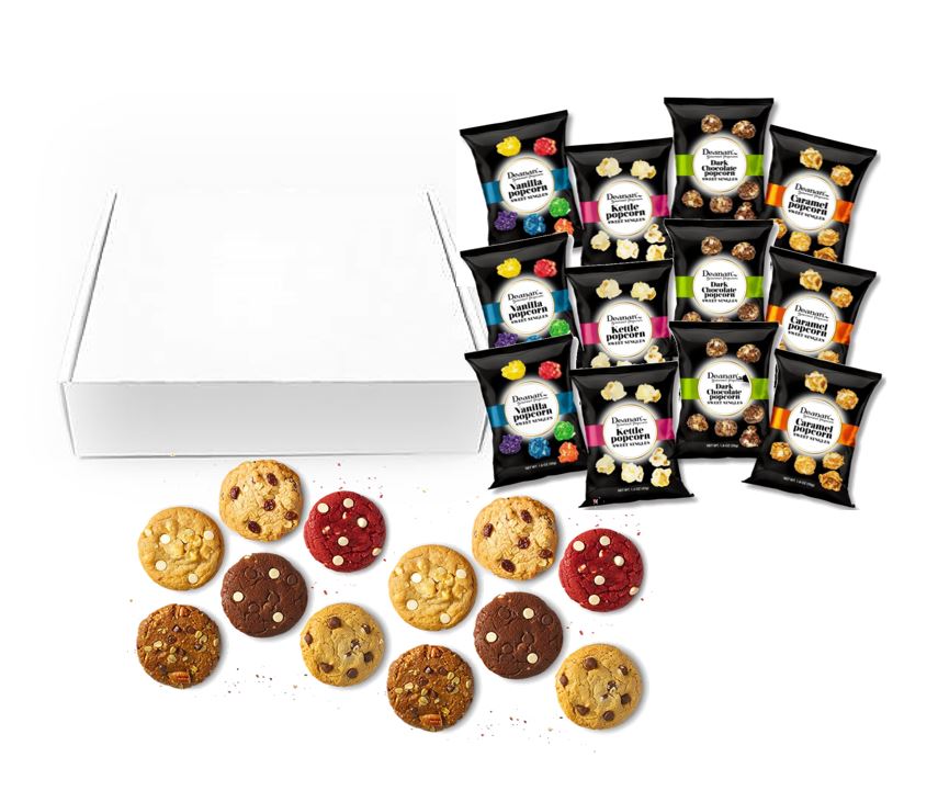 gourmet cookies and popcorn gift box